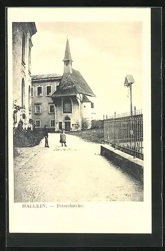 AK Hallein, Strasse an der Peterskirche