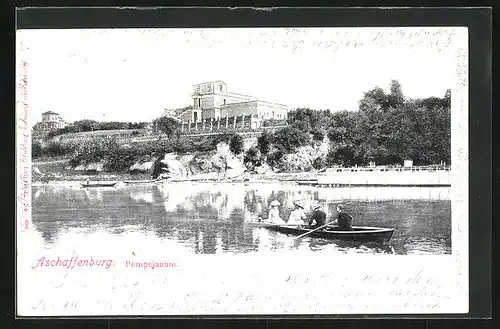 AK Aschaffenburg, Blick zum Pompejanum