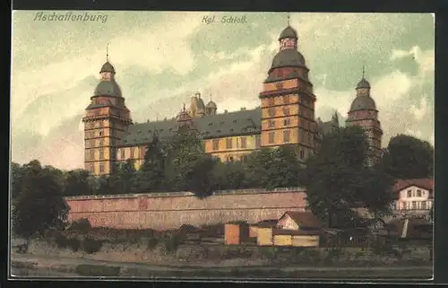 AK Aschaffenburg, Blick zum Schloss