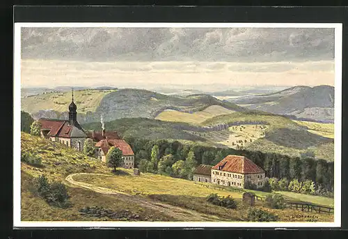 Künstler-AK Kreuzberg / Rhön, Panorama