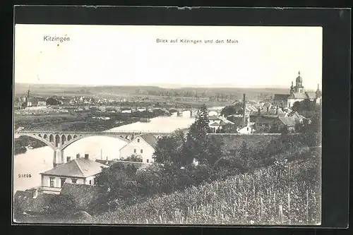 AK Kitzingen, Panorama mit Mainblick