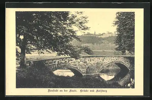 AK Neustadt a. d. Saale, Brücke und Salzburg