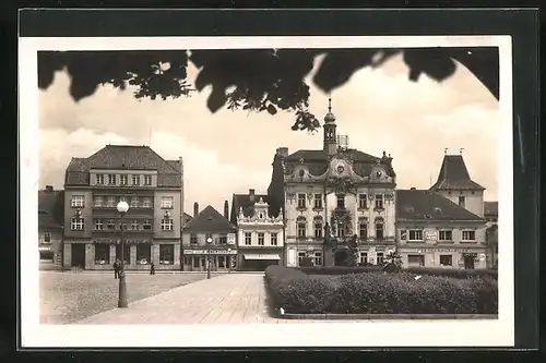 AK Beraun / Beroun, Teilansicht mit Marktplatz