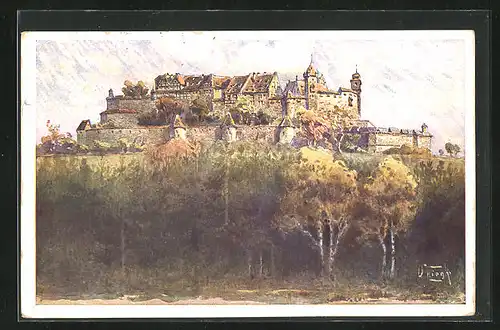 Künstler-AK Coburg, Blick zur Feste