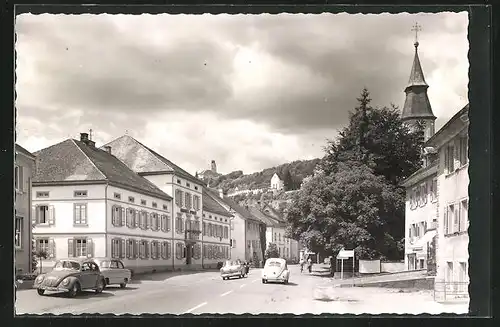 Foto-AK Stühlingen, Teilansicht mit Strassenpartie