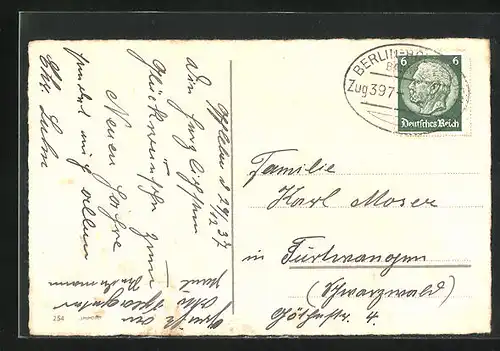 AK mit Bahnpoststempel Berlin-Holzminden, Zug 397