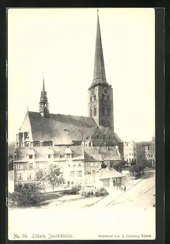 AK Lübeck, Totalansicht der Jacobikirche