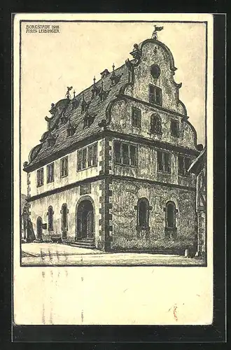 Künstler-AK Bürgstadt a. M., Rathaus der Stadt