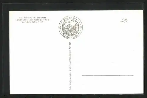 AK Insel Mainau / Bodensee, Torkel-Keller mit 25 000 Liter Fass