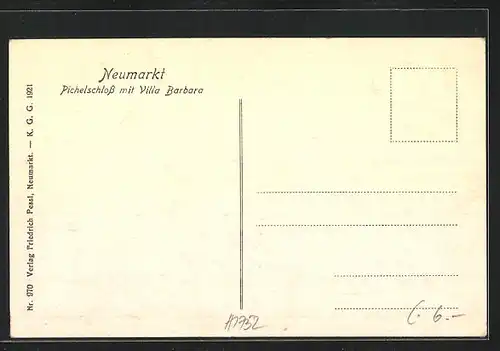 AK Neumarkt, Pichelschloss mit Villa Barbara