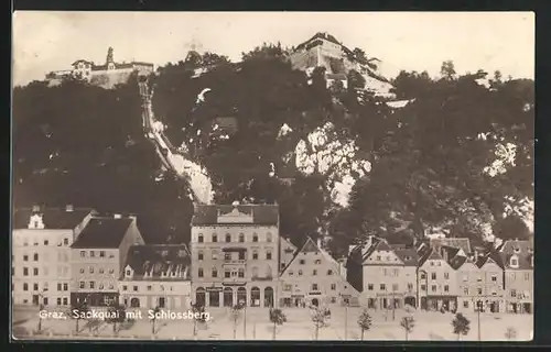 AK Graz, Sackquai mit Schlossberg