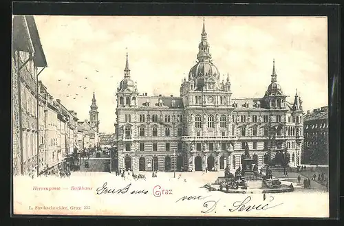 AK Graz, Herrengasse und Rathaus