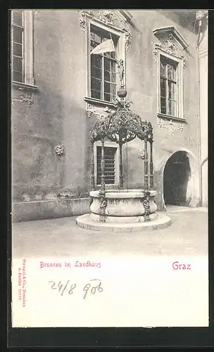 AK Graz, Brunnen im Landhaus