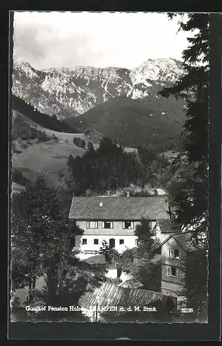 AK Krampen a. d. M., Blick auf Pension Gasthof Huber