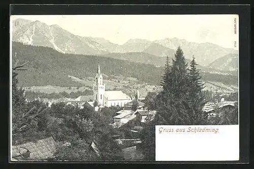 AK Schladming, Totalansicht mit Kirche