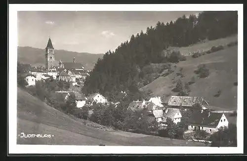 AK Judenburg, Teilansicht mit Rathausturm