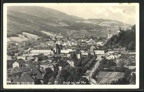 AK Bruck an der Mur, Totalansicht aus der Vogelschau