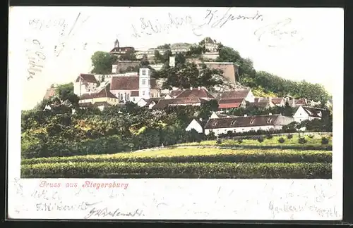 AK Riegersburg, Teilansicht mit Burgberg