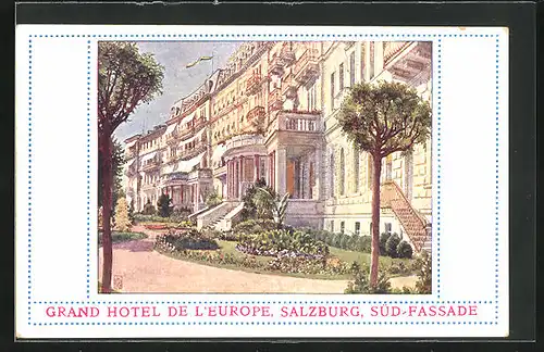 AK Salzburg, Süd Fassade des Grand Hotel de l`Europe