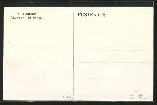 AK Altenmarkt i. Pongau, Villa Salcher