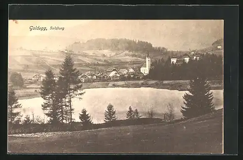 AK Goldegg, Teilansicht mit Kirche