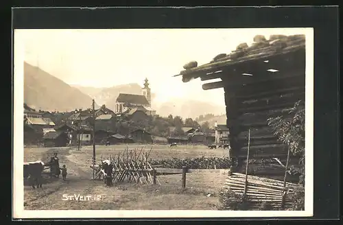 AK St. Veit i. P., Hütte gegen Kirche
