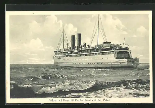 AK Rügen, Fährschiff Deutschland auf der Fahrt