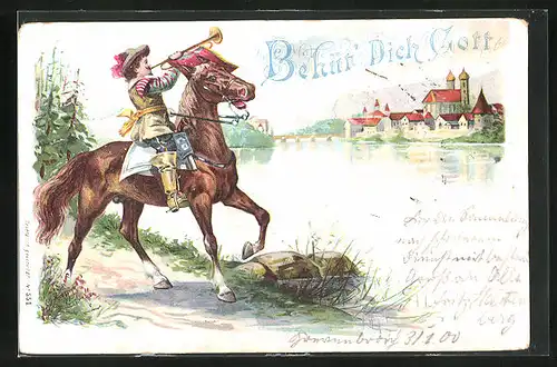 AK Behüt Dich Gott!, Trompeter steht am Ufer