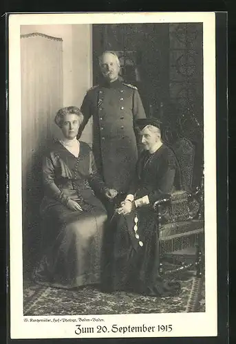 AK Grossherzogin Louise von Baden und Friedrich II. von Baden
