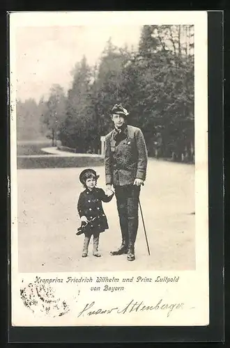 AK Erbprinz Luitpold mit Kronprinz Friedrich Wilhelm