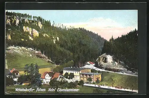 AK Wekelsdorf, Wekelsdorfer Felsen, Hotel Eisenhammer