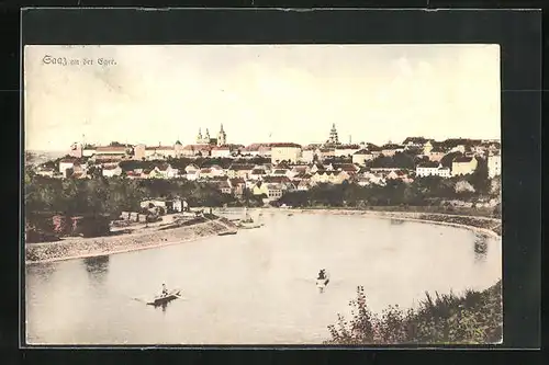 AK Saaz, Ruderboote auf der Eger
