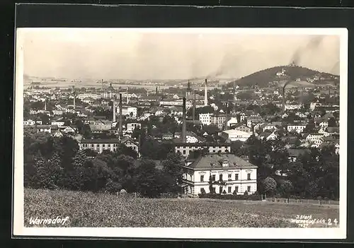 AK Warnsdorf / Varnsdorf, Teilansicht mit Schornsteinen