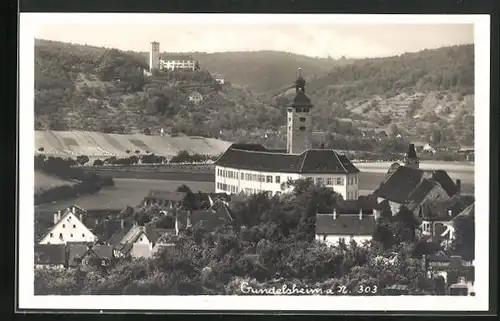 AK Gundelsheim a. N., Totalansicht aus der Vogelschau