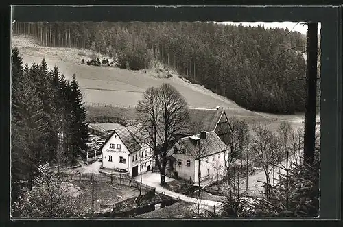 AK Lützenreuth /Ofr., Gasthaus und Pension Entenmühle aus der Vogelschau