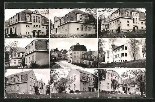 AK Neustadt /Waldnaab, Klinik Wöllershof - Verwaltungsgebäude und Haus Nr. 6- Haus Nr.8, Haus Nr. 9, Haus Nr. 11-Haus Nr