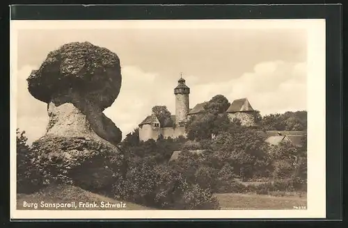 AK Sanspareil /Fränk. Schweiz, Blick zur Burg
