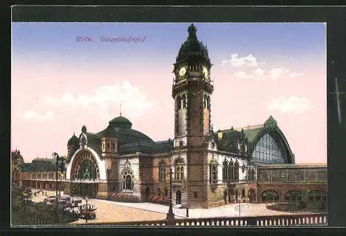 AK Köln am Rhein, Blick zum Hauptbahnhof