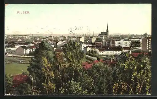 AK Pilsen, Gesamtansicht aus der Vogelschau