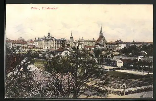 AK Pilsen, Totalansicht aus der Vogelschau