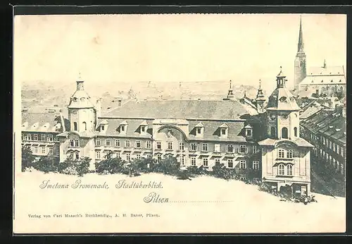 AK Pilsen, Smetana Promenade, Stadtüberblick