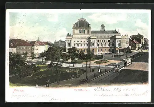 AK Pilsen, Blick zum Stadttheater