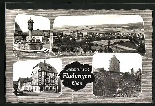 AK Fladungen /Rhön, Ortsansicht und drei Ortspartien