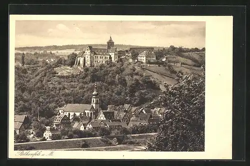 AK Rothenfels am Main, Teilansicht mit Burg