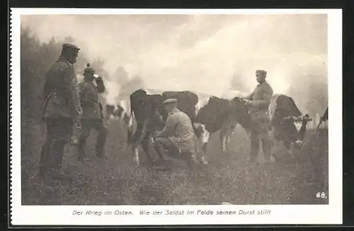 AK Der 1. Weltkrieg im Osten - wie der Soldat im Felde seinen Durst stillt