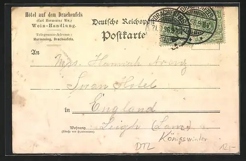 Künstler-AK Königswinter, Drachenburg und Drachenfels