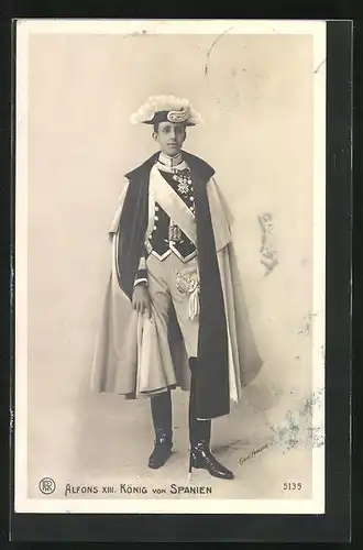 AK Alfons XIII. König von Spanien in Uniform