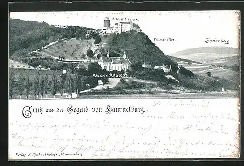 AK Hammelburg, Kloster Altstadt, Schloss Saaleck, Felsenkeller und Sodenberg