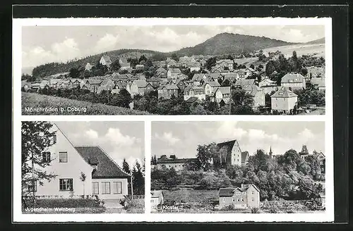 AK Mönchröden, Ortsansicht, Jugendheim Weinberg, Kloster