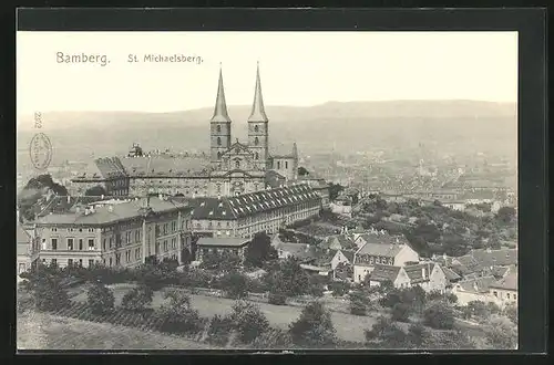 AK Bamberg, Panorama mit St. Michaelsberg
